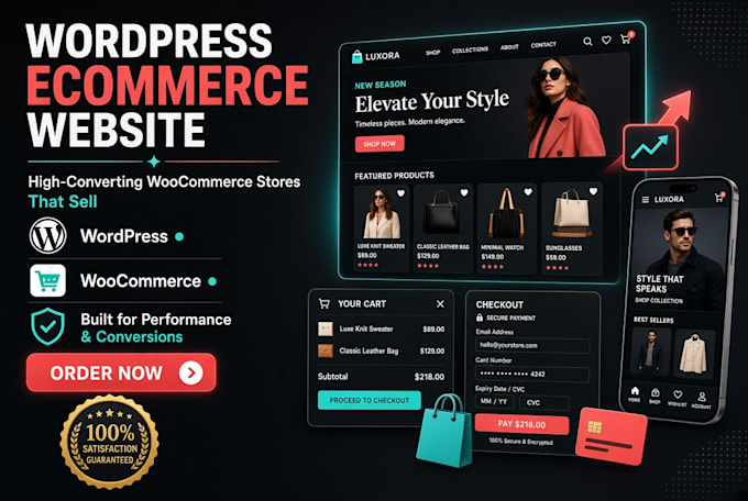build worpress ecommerce website, redesign woocommerce store