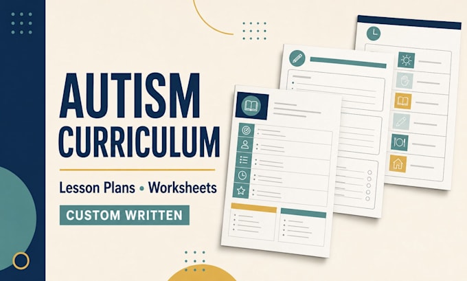 write autism curriculum, lesson plans and special education worksheets
