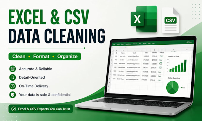 clean format and organize your excel or CSV data