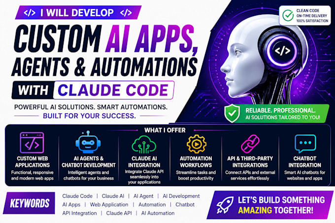 develop claude code apps, ai agents and automation workflows