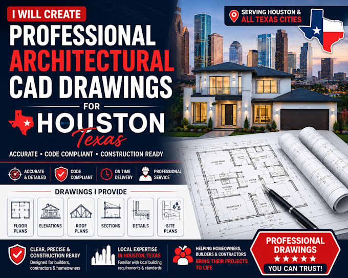 do permit ready architectural cad drawings for houston texas