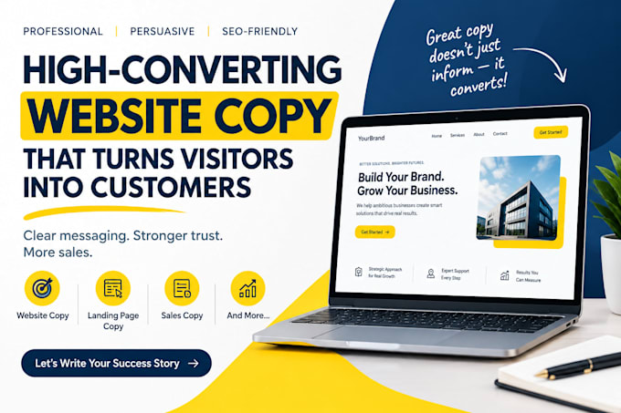 write high converting website copy and landing page copy