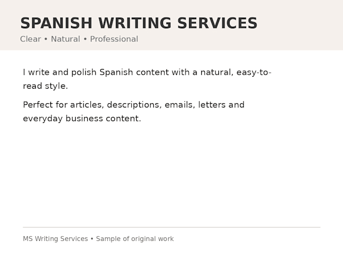 write professional articles and blog posts in spanish