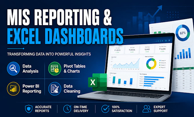 do accurate mis reporting, excel dashboard and data analysis