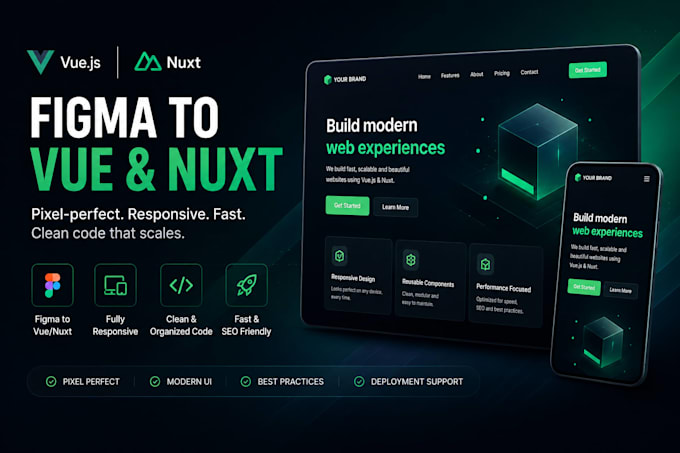 convert figma to vuejs or nuxtjs website