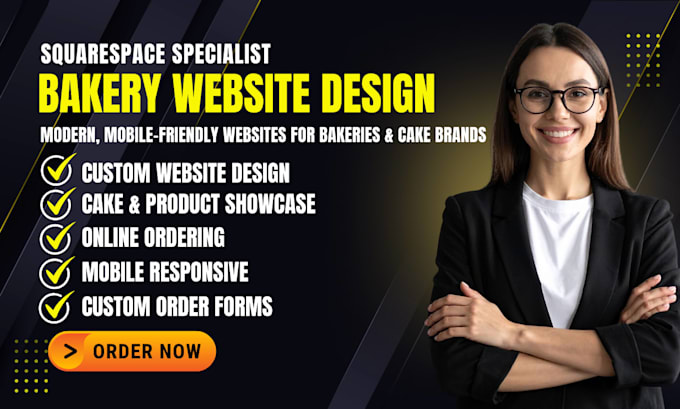 design squarespace bakery website, cake website for your brand
