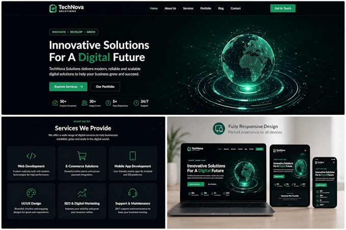 build a modern responsive website for your business