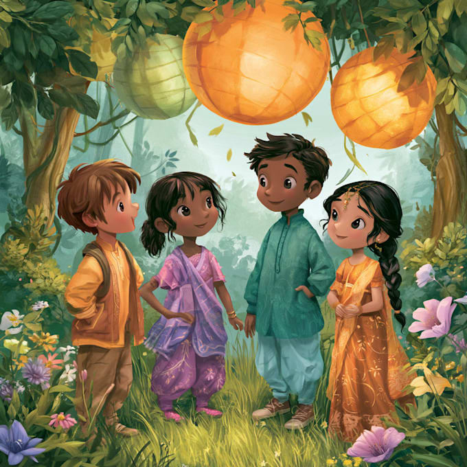 draw a children book illustration
