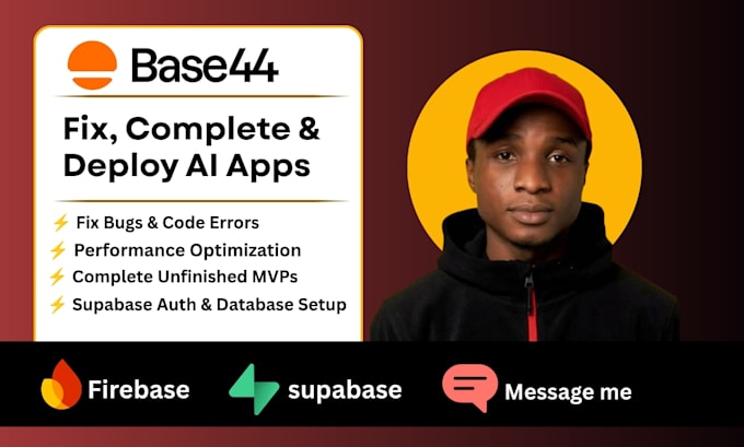 build fix troubleshoot develop base44 app bubble flutter figma lovable ai agent