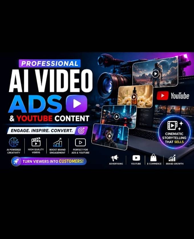 create engaging ai video ads, for brand and  youtube
