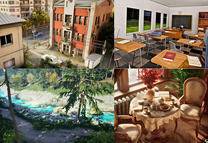unreal engine 3d environment design 3d indoor outdoor sci fi game arena 3d scene