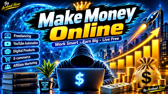 design viral make money online youtube thumbnail