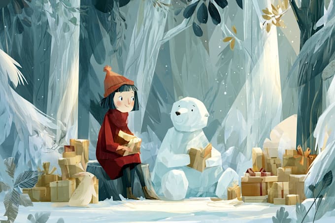 make christmas book illustration