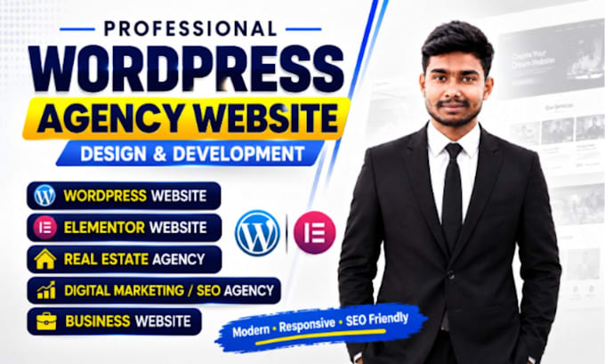 design elementor pro wordpress agency website for real estate