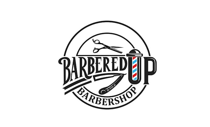 make monogram cool barber shop logo