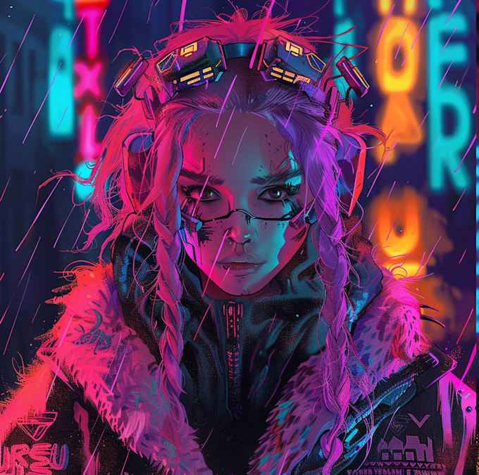 a make a cyberpunk illustration