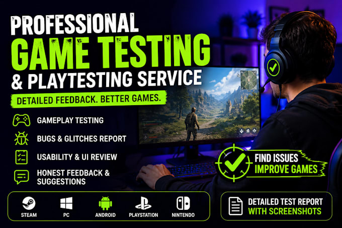 playtest your video game and provide detailed feedback