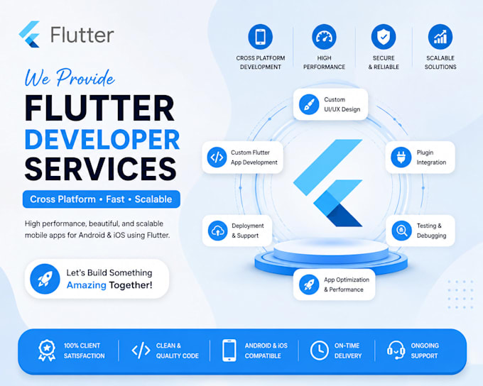 develop a flutter mobile app for android and ios