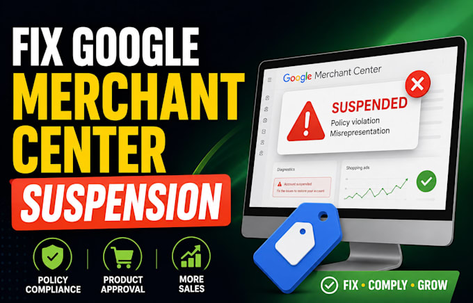fix google merchant center suspension and misrepresentation
