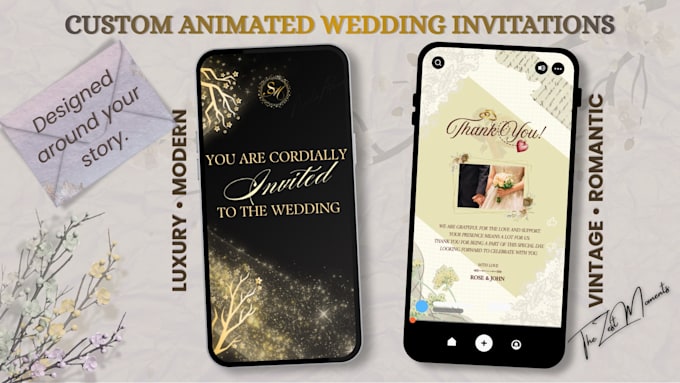 design an elegant custom animated wedding invitation