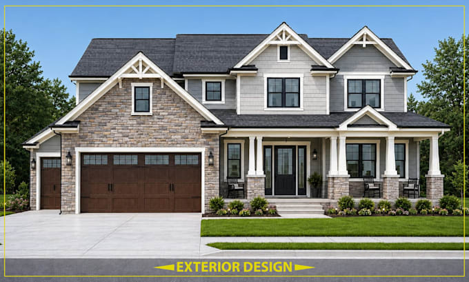 create 3d house exterior interior rendering and home plan