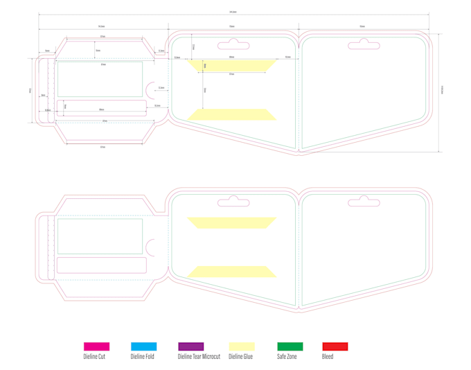 create custom box packaging dieline cut lines and design