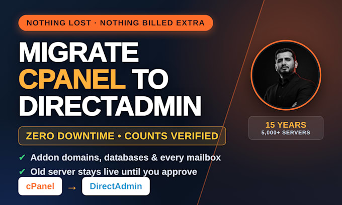 migrate cpanel to directadmin with addon domains and email included