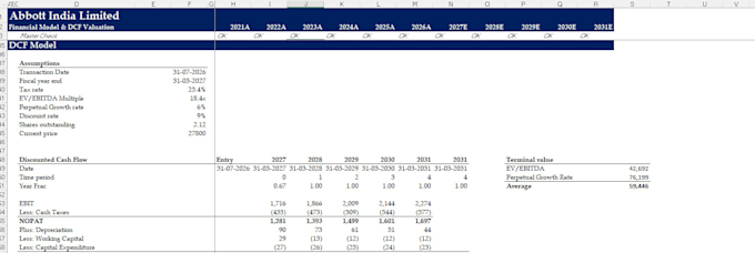 build an excel based financial model