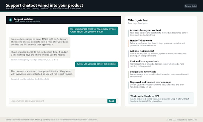 integrate an ai chatbot or llm feature into your app