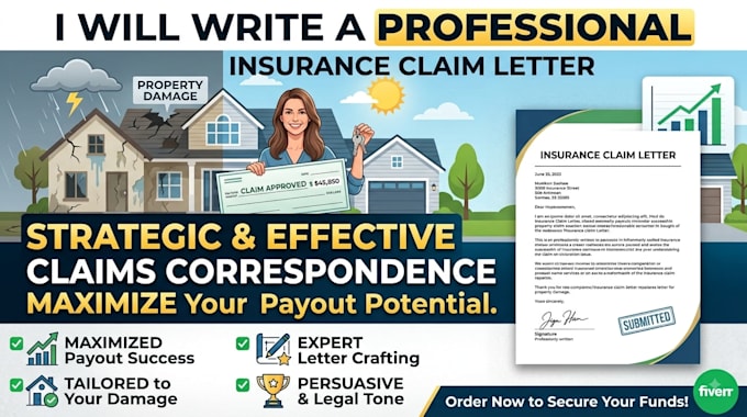 draft a high converting insurance claim letter for property damage