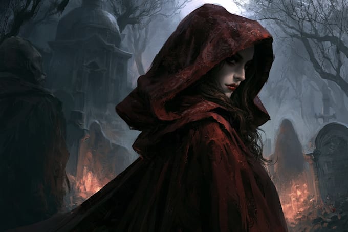 make creepy dark art or horror character illustration