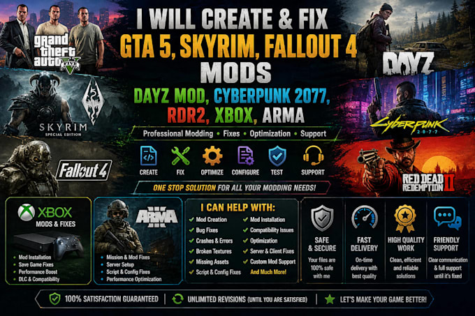 create fix gta 5 skyrim fallout 4 mods dayz mod cyberpunk 2077 rdr2 xbox arma