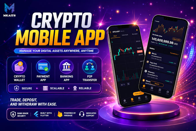 develop fintech app, crypto wallet app, payment app, loan app,p2p money transfer