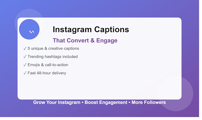 write 5 engaging instagram captions