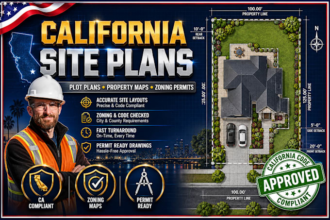 create california site plans and property plot plans for zoning permits