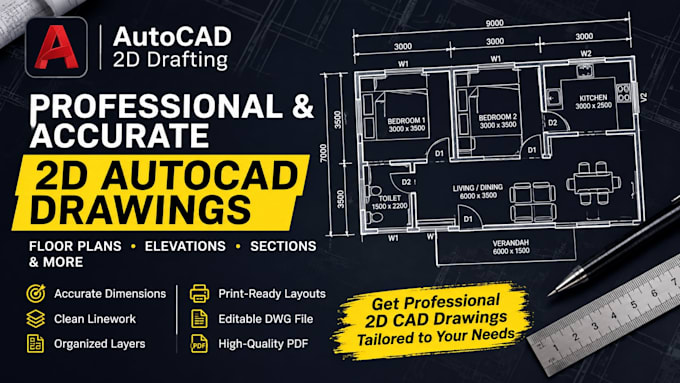 create 2d autocad drawings