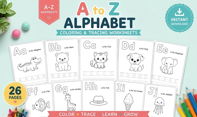 design kindergarten and kids learning worksheets