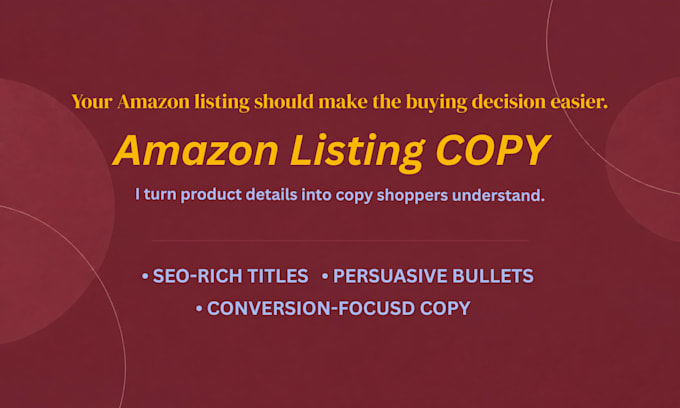 write amazon listing copy and product descriptions