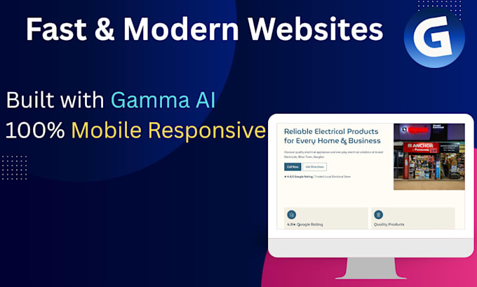 design a modern website or presentation using gamma app