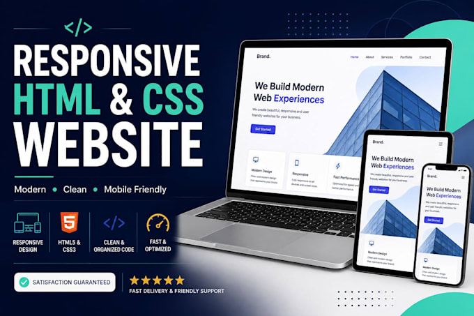 create a responsive HTML CSS website