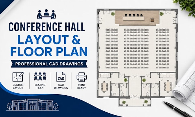 design conference hall layout, event floor plan autocad drawings