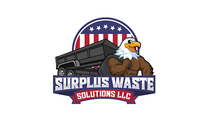 make fun cartoon logo for waste disposal company