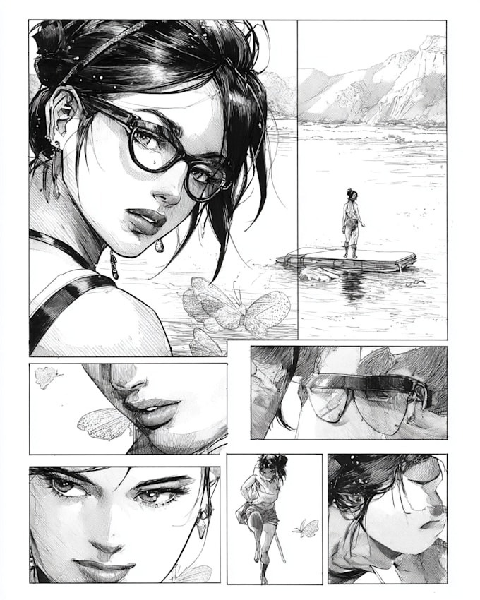 create a comic and webtoon pages for you