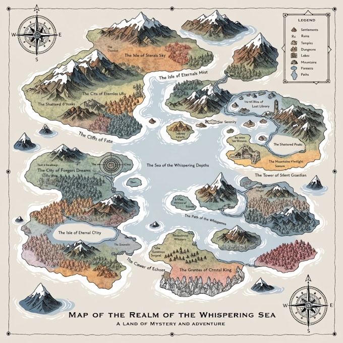 create fantasy game map, rpg, dnd,map design