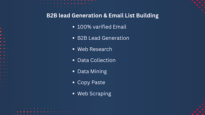 b2b lead generation, web reseach, email list building