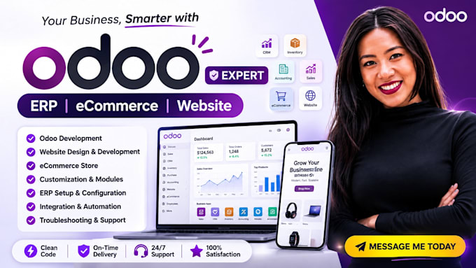 be your odoo expert for erp, ecommerce, website design and development
