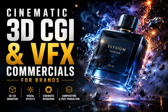 create cinematic 3d cgi and vfx commercials for brands