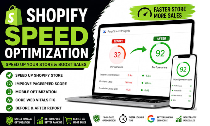 speed up shopify store and fix pagespeed core web vitals