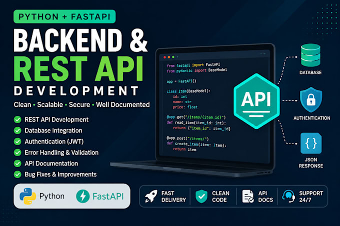 build a python fastapi rest API and backend