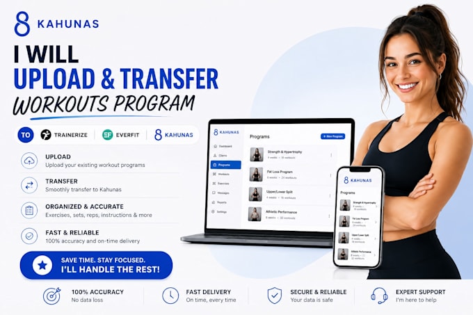 transfer and upload workout programs to kahunas trainerize truecoach
